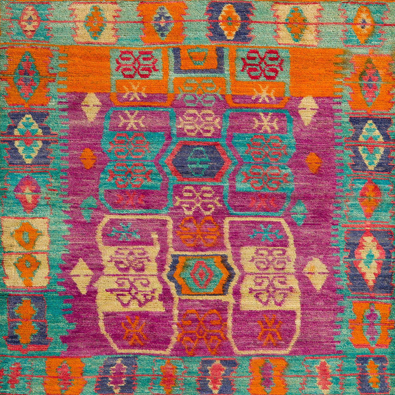 Tapis abstrait 411 moderne, Carré 8 pi