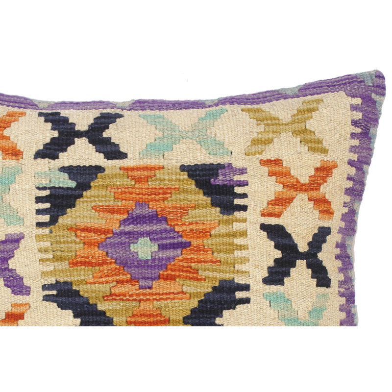 Housse et insert de coussin carré en laine tissé à la main