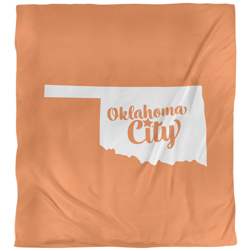 Housse de couette oklahoma city oklahoma, Housse de couette pour très grand lit, Orange, Microfibre