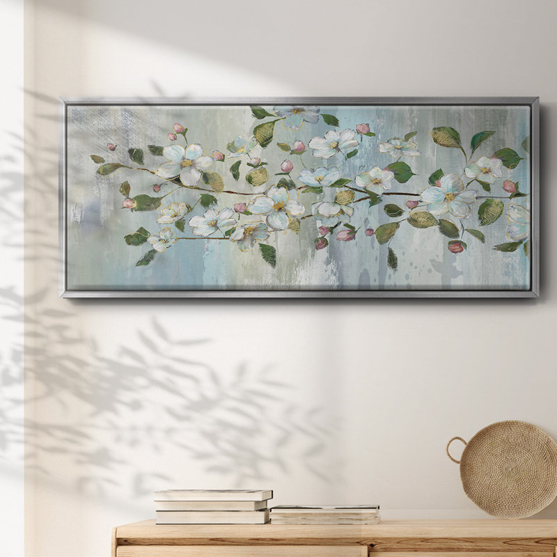 Painterly Blossoms - toile encadrée, H 20 po x l 50 po