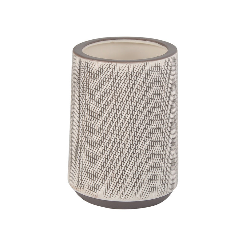 Pot à fleurs 100% grès Derek, H 5,75 po x l 4,25 po x P 4,25 po, Café