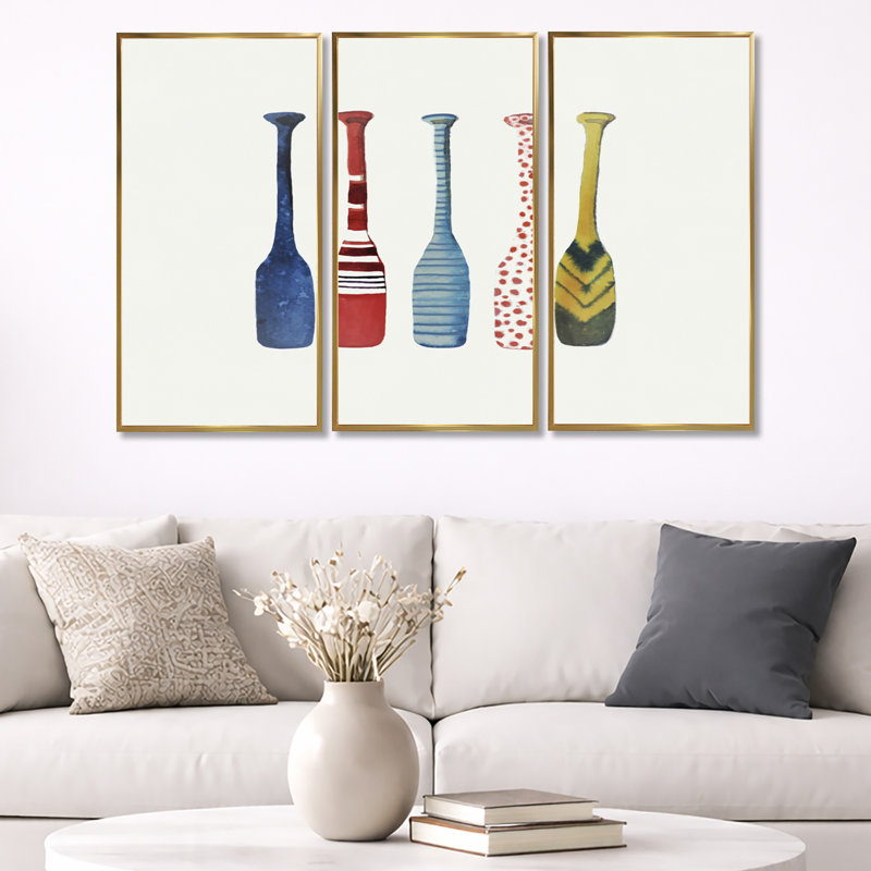 «Lakehouse Paddle Wall Art», impression de décor de canot rustique - cinq raquettes, H 32 po x l 48 po x P 1 po, Or