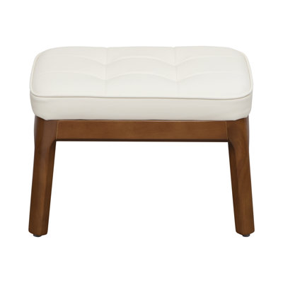 Faux Leather Upholstered Solid Wood Ottoman Waterfall Entryway Bedroom Bench by Ebern Designs