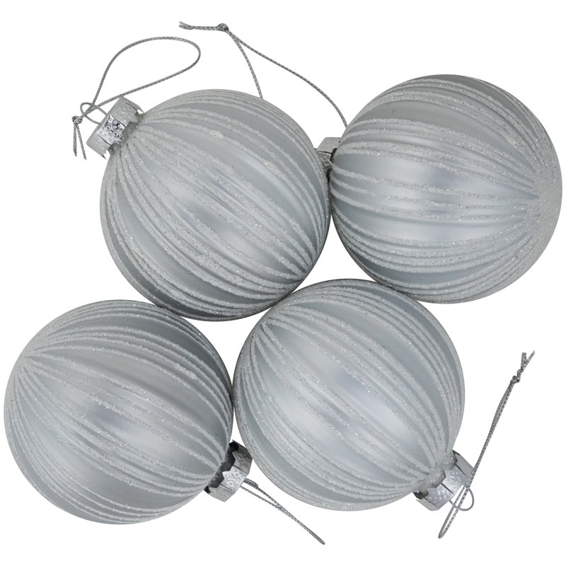 3'' Striped Glass Ball Ornament