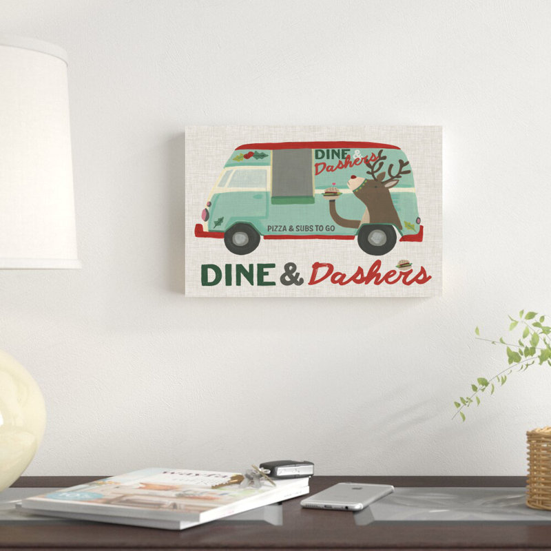 «Food Truck Holidays I» par June Erica Vess - reproduction sur toile tendue, H 8 po x l 12 po