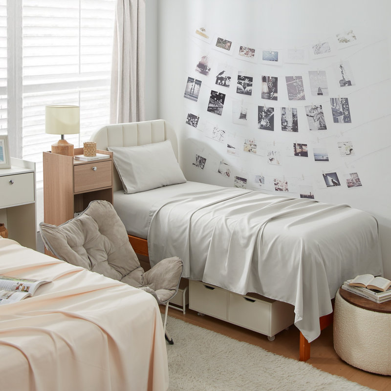 Ensemble de draps double TG, Gris Antarctique
