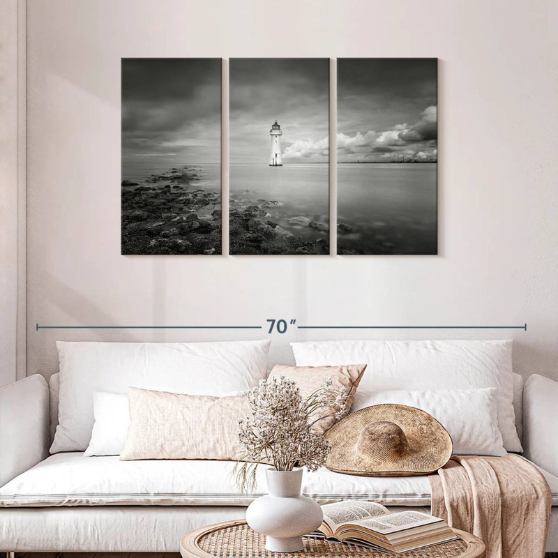 Phare noir et blanc Aletra, H 28 po x l 45 po