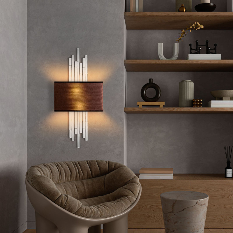Lampe murale, Brun, Blanc