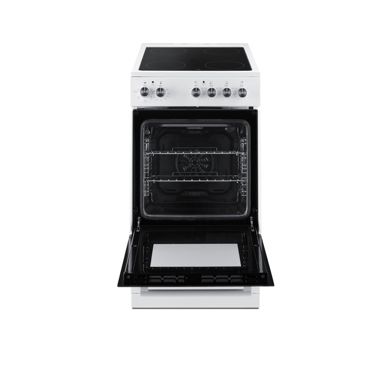 Summit Appliance 20" W Electric Smooth-Top Range, White/Black