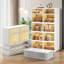 Armoire de rangement à 5 niveaux 10Grids garde-manger pliable en plastique pliable avec portes