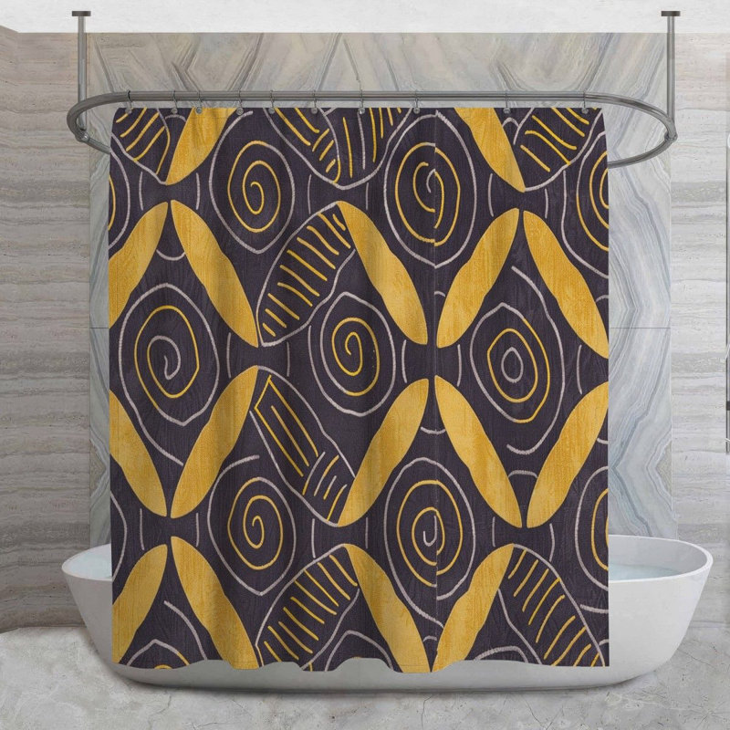 Rideau de douche à motif botanique, H 93 po x l 70 po