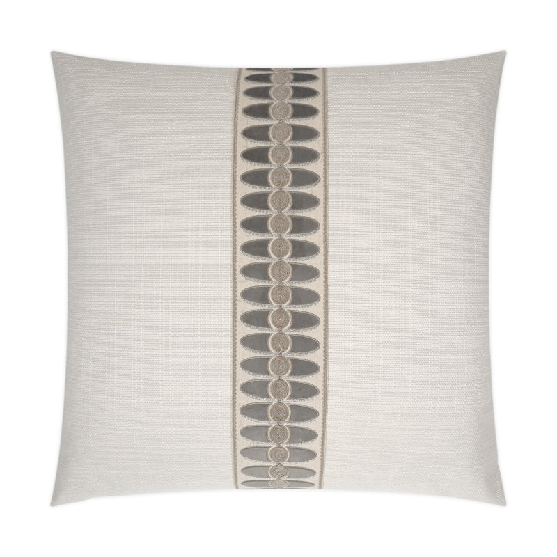 Taupe Linen and Polyester Square Decorative Throw Pillow