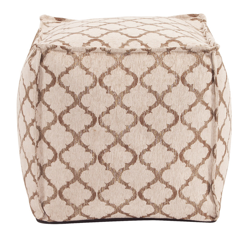 McBride Upholstered Pouf, Gold