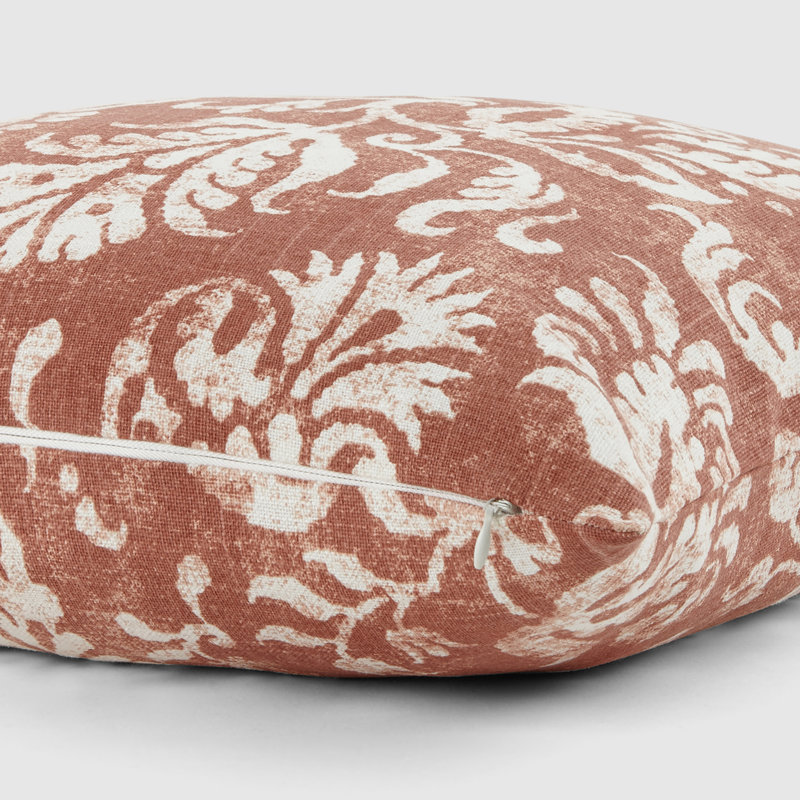 Elegant Rose Cotton Square Throw Pillow with Removable Cover