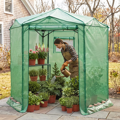 Serre de jardin portative 6,6 x 6,6 pi Hexagon