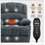 Fauteuil inclinable électrique en chenille de 23 po de large et à dossier haut avec massage par vibration 8 points et chauffage lombaire-355434520