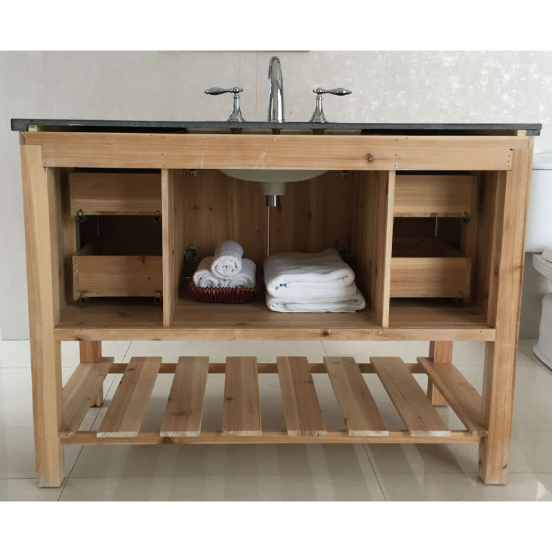 Genoa 48'' Single Bathroom Vanity with Top, Black