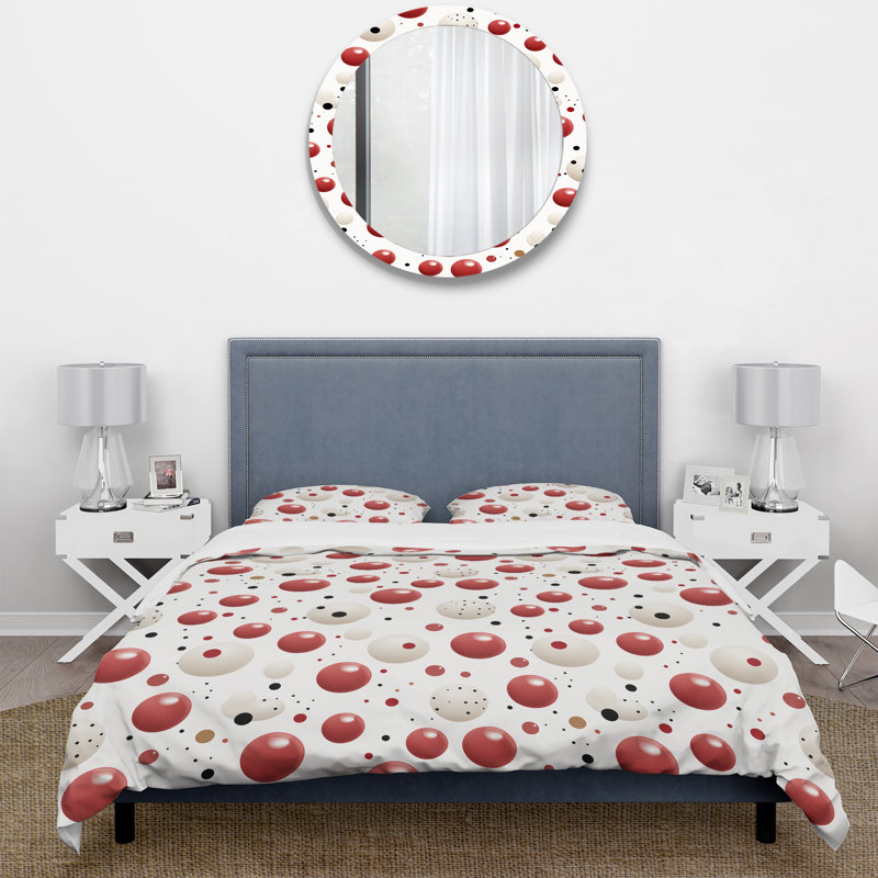 Ensemble de housse de couette Playful Polka Dots VI, Housse de couette simple + 1 taie décorative stan