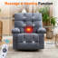 Massage Swivel Recliner Chair With Vibration Massage And Lumbar Heating For Adults