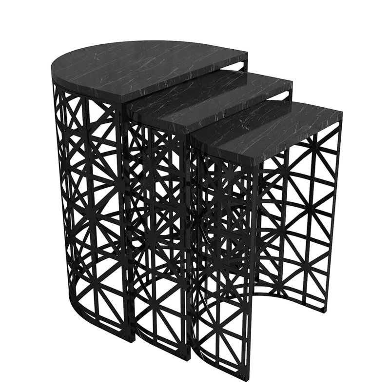 Manzella Frame Nesting Tables, Black