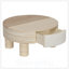 Table basse ronde avec plateau rabattable et rangement caché, parfaite pour les petits espaces et la vie moderne