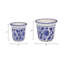 Ensemble de 2 pots à fleurs en céramique Bethony, bleu et blanc, élégant et décoratif-115789308-135089255