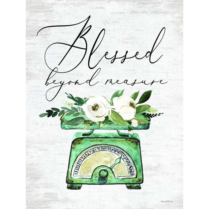 «Blessed Beyond Mesure», art textuel sur toile tendue, H 16 po x l 12 po