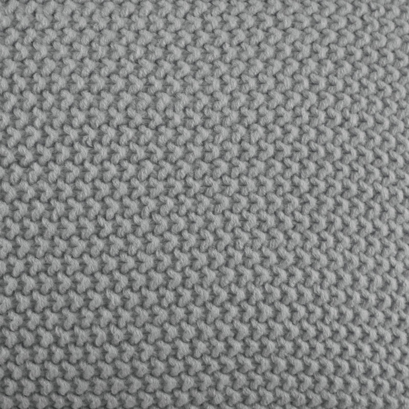 Bree Grey Knit Hidden Zipper Oblong 12x20" Pillow Sham, Gray