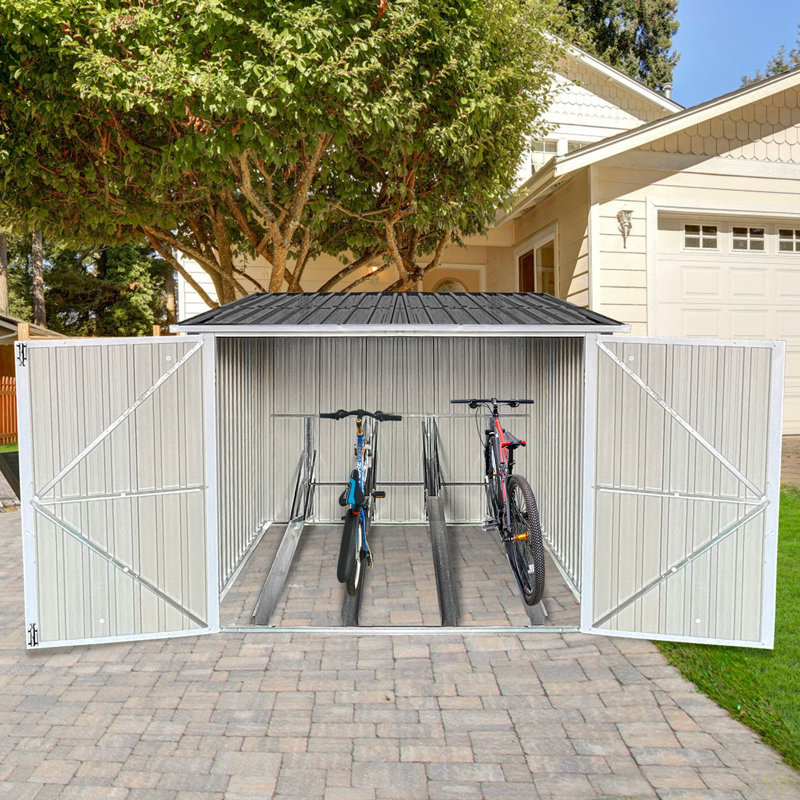 Remise de rangement pour bicyclettes en acier, pour 4 vélos