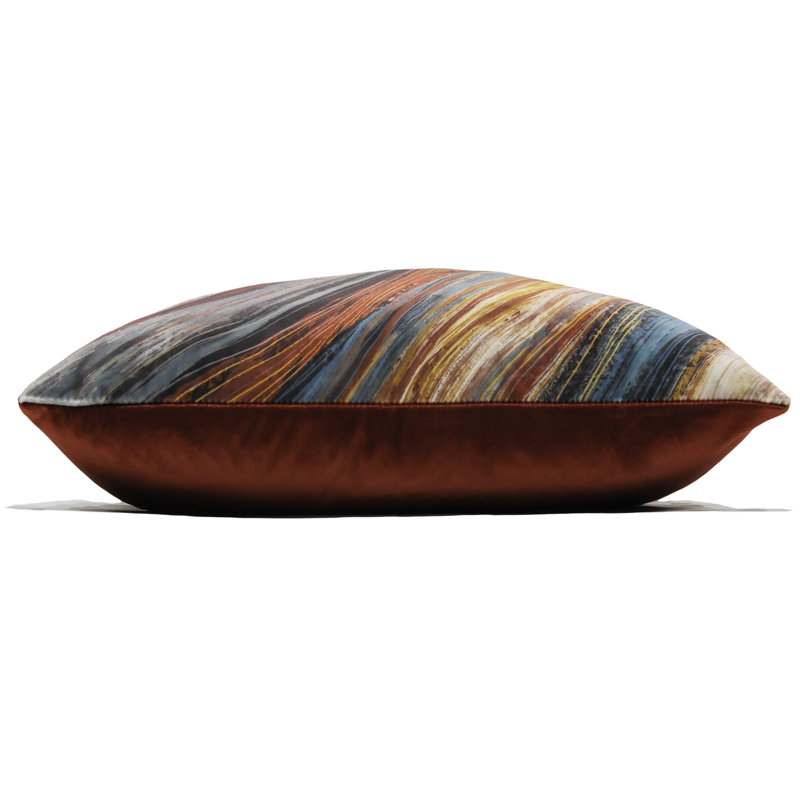 Prestigious Striped Rectangular Cushion, Orange/Blue/Yellow, Polyester