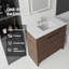 Meuble-lavabo autoportant avec portes à fermeture douce et comptoir en marbre de culture-376684729