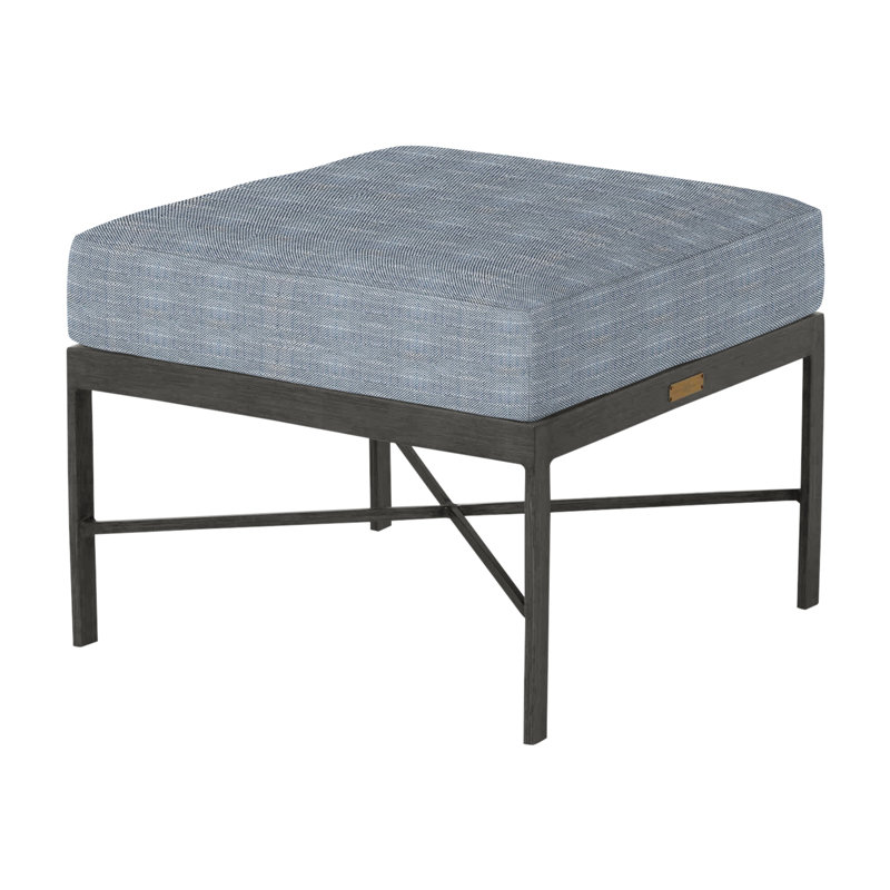 Repose-pieds en aluminium Monaco - gris ardoise, Gris ardoise, Trépointe, InsideOut® Rollo ‑ lin Chambray