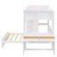 Lit mezzanine simple avec lit autonome, tablettes, bureau et garde-robe - blanc