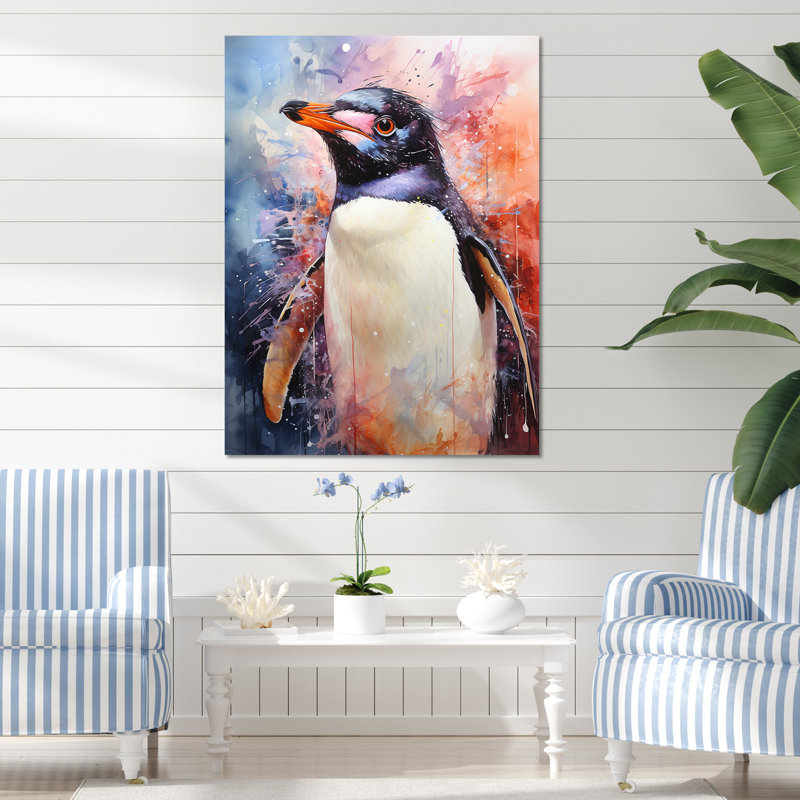 Penguins Antarctique élégance sur toile, H 32 po x l 24 po x P 1 po, Toile tendue