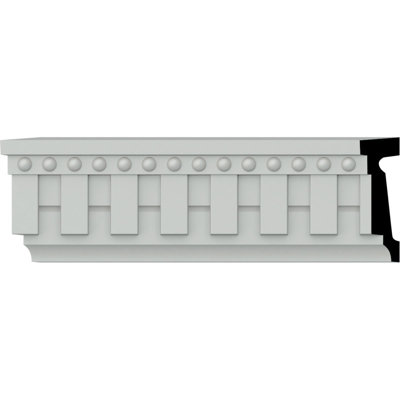 Endurathane Kepler Dentil with Bead Chair Rail, 3 1/8"H x 1"P x 94 1/2"L, (1 1/4"Repeat), Factory Primed (2-Pack)