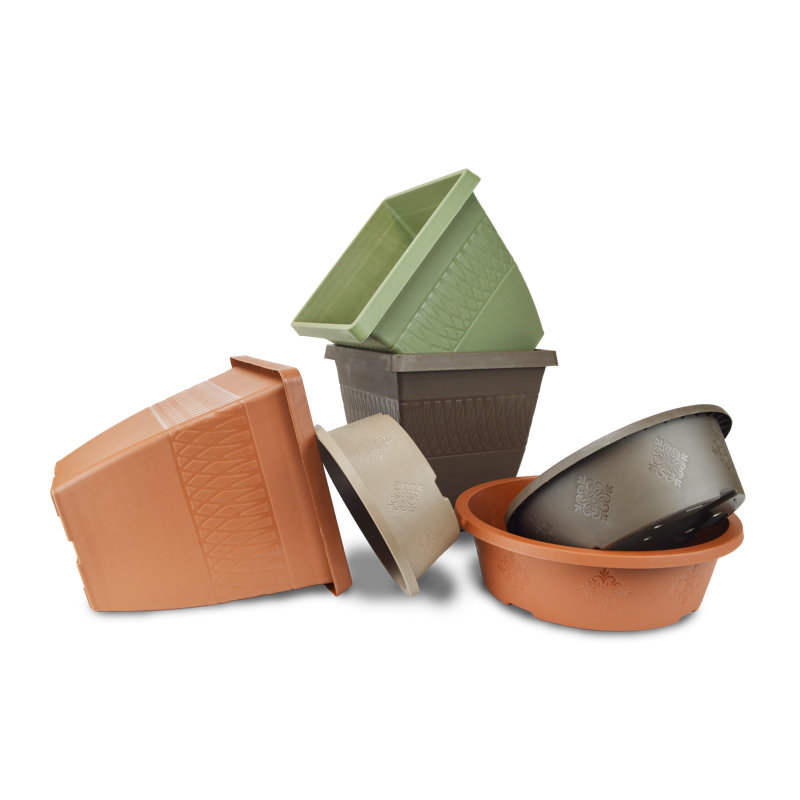 Ensemble de pots de fleurs en plastique 6 pièces Gyan