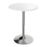 Ojavi Bistro Pub Table Round Adjustable Height Bar Cocktail Table Dining Table with Chrome Base