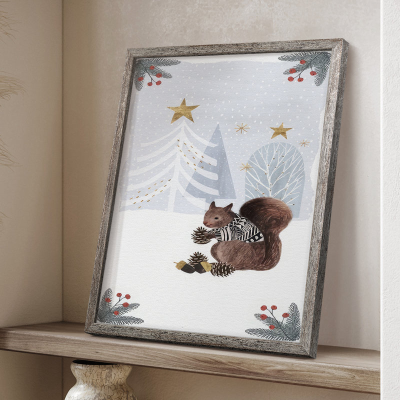 Cozy Christmas Collection B, reproduction encadrée - bois massif, H 15 po x l 12 po
