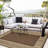 Waterproof Outdoor Area Rug Reversible Plastic Carpet Simple Geometric Design UV & Mark Mark Resistant Easy Clean Ideal for Patio Garden Picnic Deck Balcony-563399072-563399131