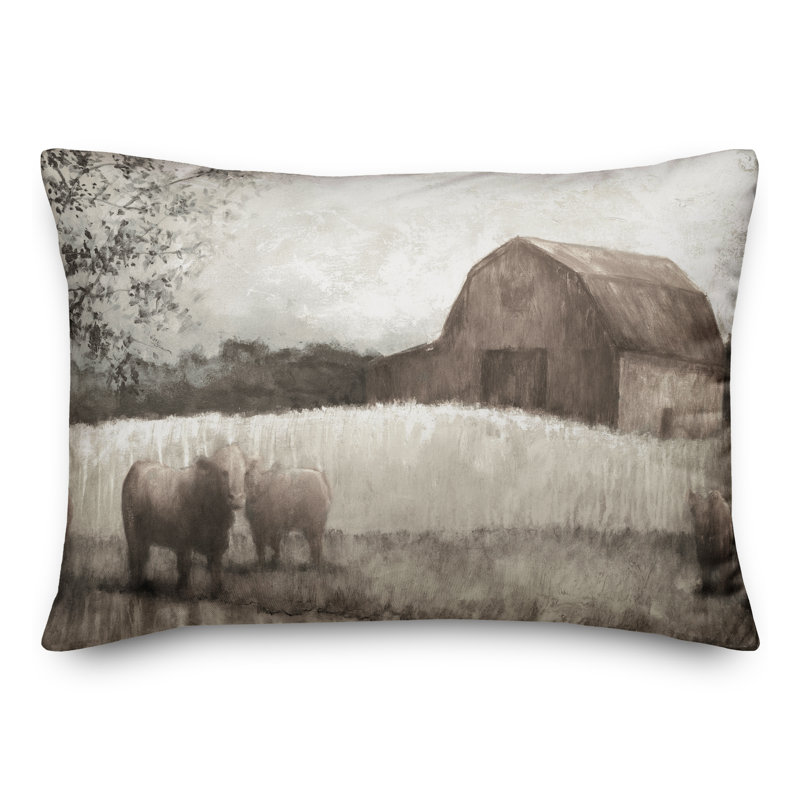  Housse et insert de coussin Neutral Barn and Cows