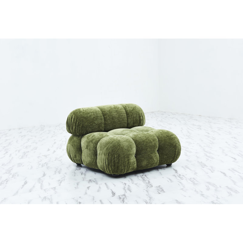 Zaleigh Upholstered Slipper Chair, Olive 100% Polyester