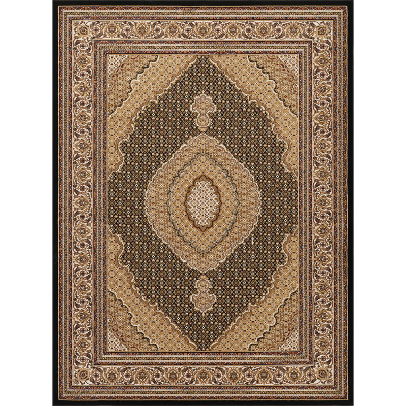 Tapis noir Manchester - miniature mais audacieux, Rectangulaire 2 pi x 3 pi