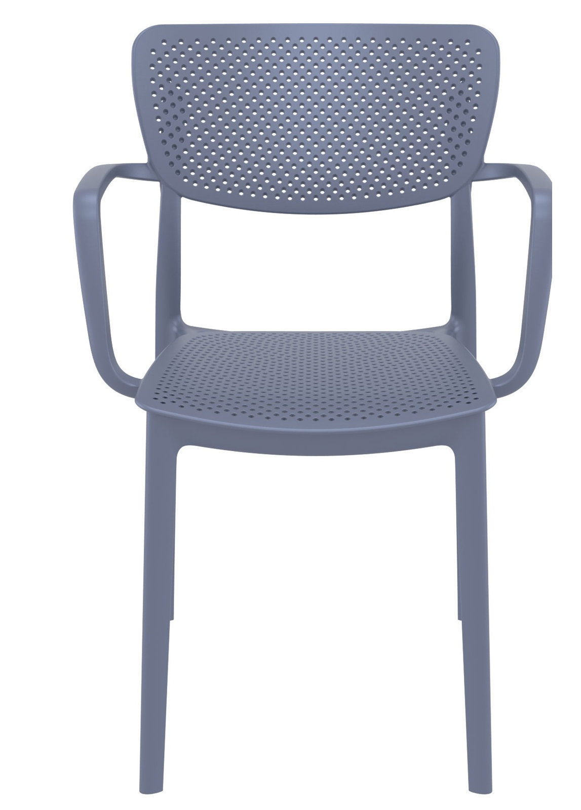 Farrah Stackable Patio Armchair, Dark Gray