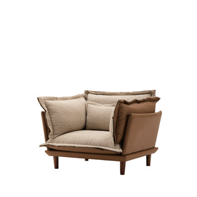 Fauteuil en chenille de style moderne à usage domestique - salon, chambre à coucher, bureau, choix de deux couleurs, matériaux, sièges confortables, espaces spacieux, orange, l 43,21 po x l 38,78 po, H 34,81 po