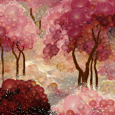Art mural sur toile Crimson Dream Grove