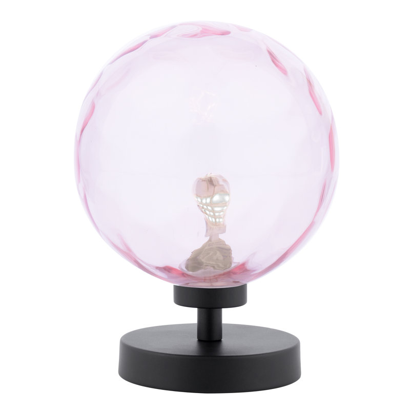 Metal Table Lamp Lamp, Pink, Matt Black