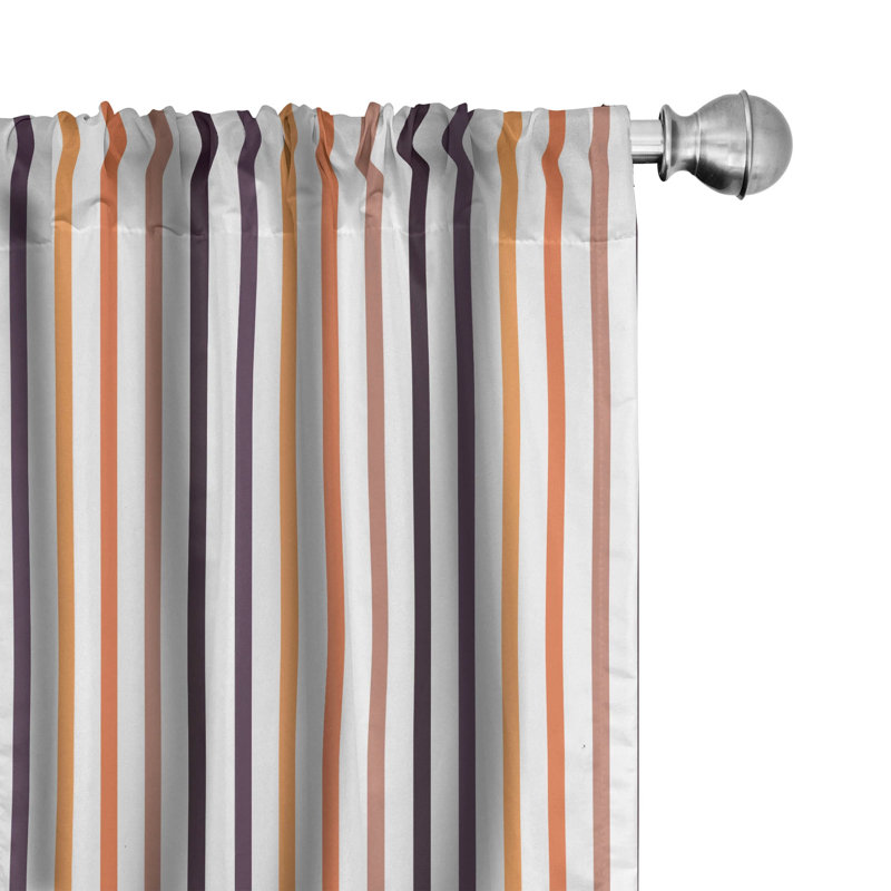 Striped Semi-Sheer Rod Pocket Curtain Panels, 28" x 63"