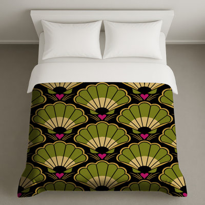 Housses de couette vertes Art Deco Shells