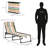 Versatile Yard Chair - Folding Chaise Lounge, 4 , Breathable Mesh & Bungee Seat, Yellow For Patio Outdoor Adjustable Seat 4-Positions, Pillow,