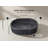 Dark Grey Natural Marble Oval Vessel Sink, 23.6" Above-Counter Bathroom Basin Bowl | Gift Idea